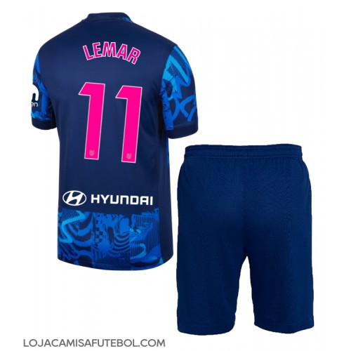 Camisa de Futebol Atletico Madrid Thomas Lemar #11 Equipamento Alternativo Infantil 2024-25 Manga Curta (+ Calças curtas)